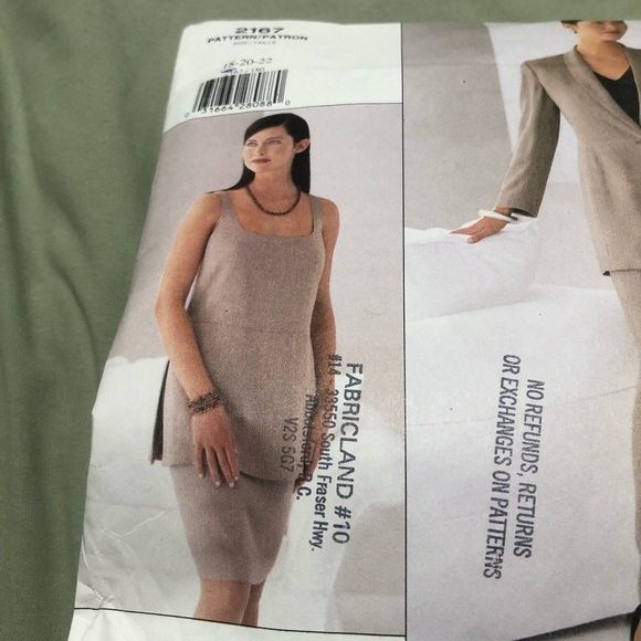 Anne Klein Vogue Designer Pattern 2167- cut to size 18-top. Skirt. Pants. Jacket - Picture 6 of 10